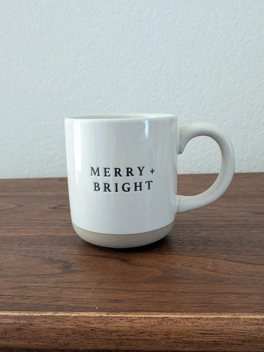 Sweet Water Decor Merry and Bright Stoneware Coffee Mug Christmas Minimal 4